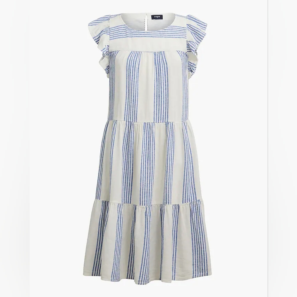 J. Crew Womens Linen-blend striped mini dress